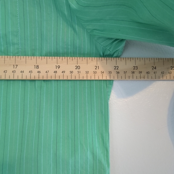 Volcom Shirt Mens Large Green Striped Short Sleeve Surfer Preppy Golf Casual - Picture 7 of 7